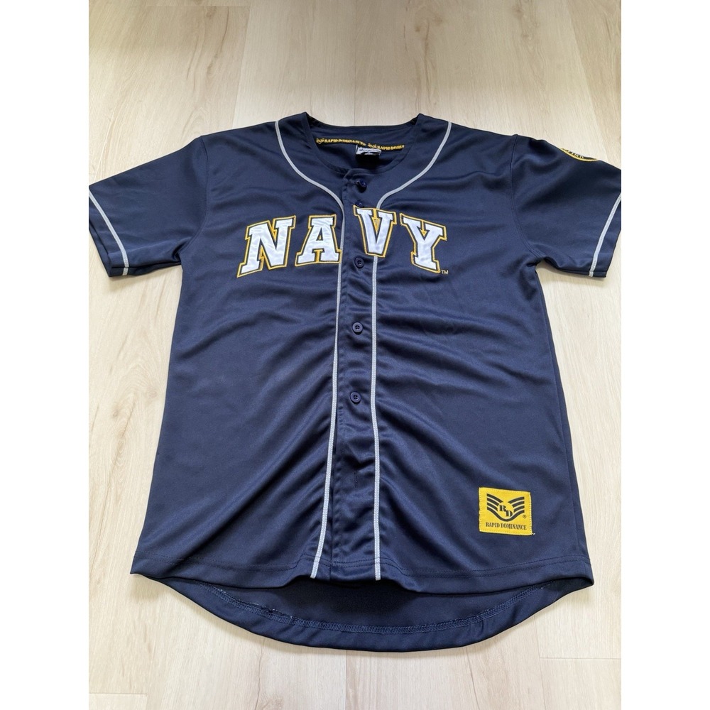 Rapid Dominance Men's NAVY Embroidered Baseball Jersey Size Medium